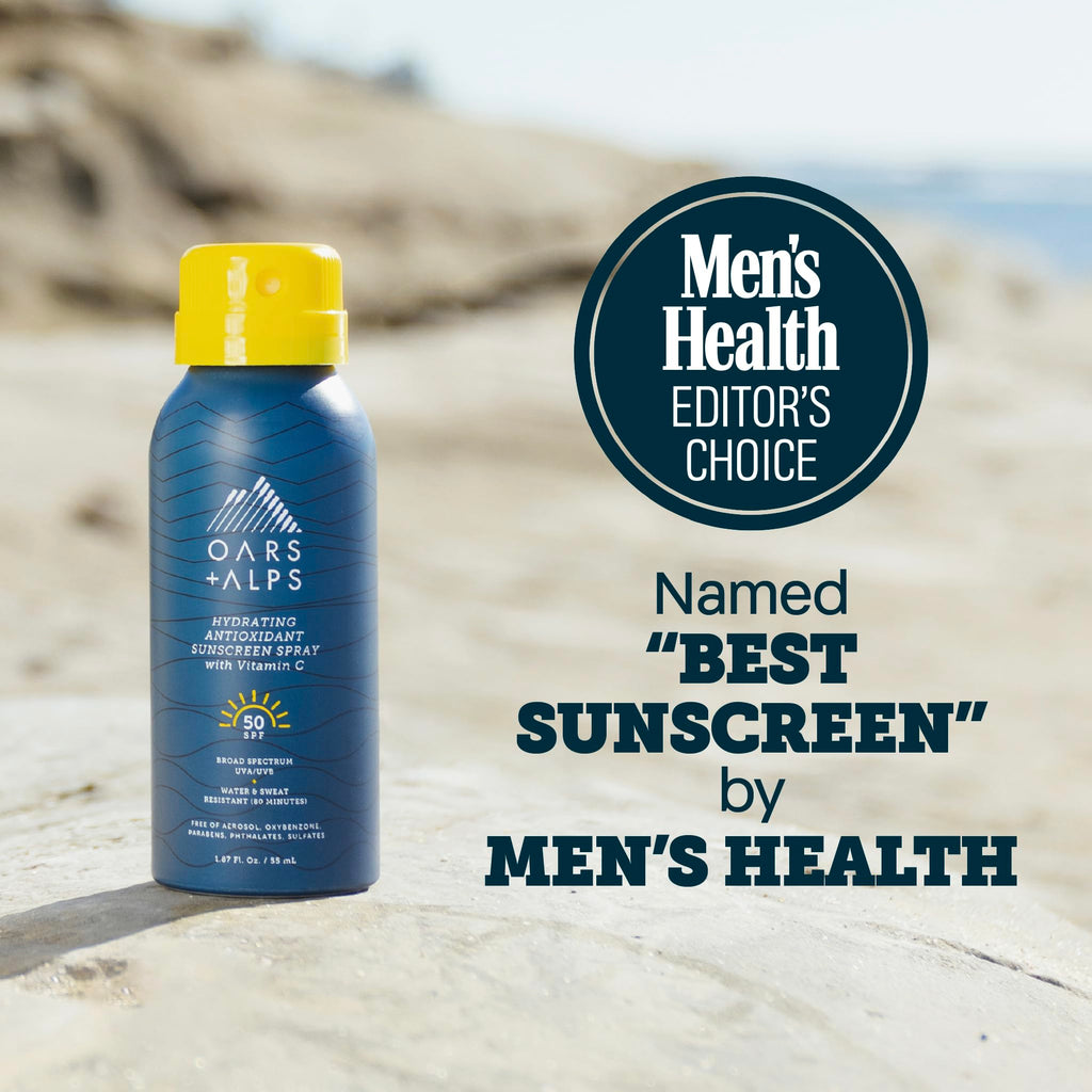 Oars + Alps SPF 50 Face & Body Broad Spectrum Sunscreen Spray | Fast-Absorbing, Lightweight, Non-Greasy, Hawaii Reef Act 104 Compliant, Water-Resistant, Octinoxate + Oxybenzone Free