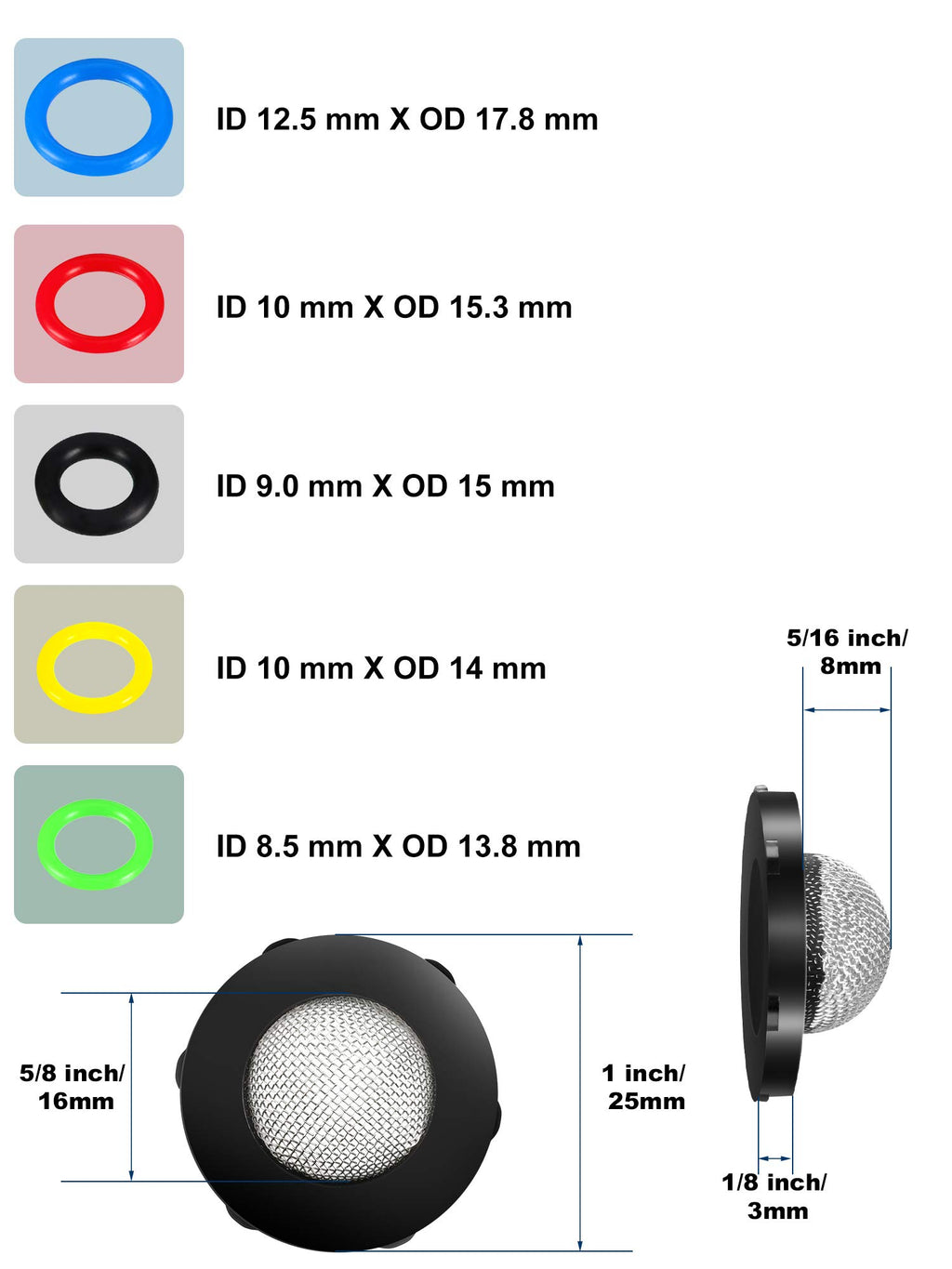 Tatuo 48 Pcs O-Ring Power Pressure Washer Kit 6 Sizes for Power, Gun