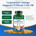 Purity Products Omega 3-6-9, "5 in 1 Vegan and Vegetarian Formula | Essential Fatty Acid Complex - Scientifically Formulated Plant-Based Omega 3 6 9 Essential Fatty Acids (EFA) - 60 Softgels