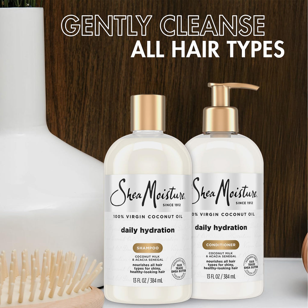 SheaMoisture Coconut Shampoo & Conditioner Set, Daily Hydration, 13 Oz Ea