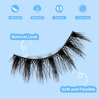 Magnetic Eyelashes and Eyeliner Kit, Reusable Magnetic Lashes 3D Natural Look with Eyeliner and Tweezers, Lightweight & Sweatproof False Eyelashes No Glue Needed
