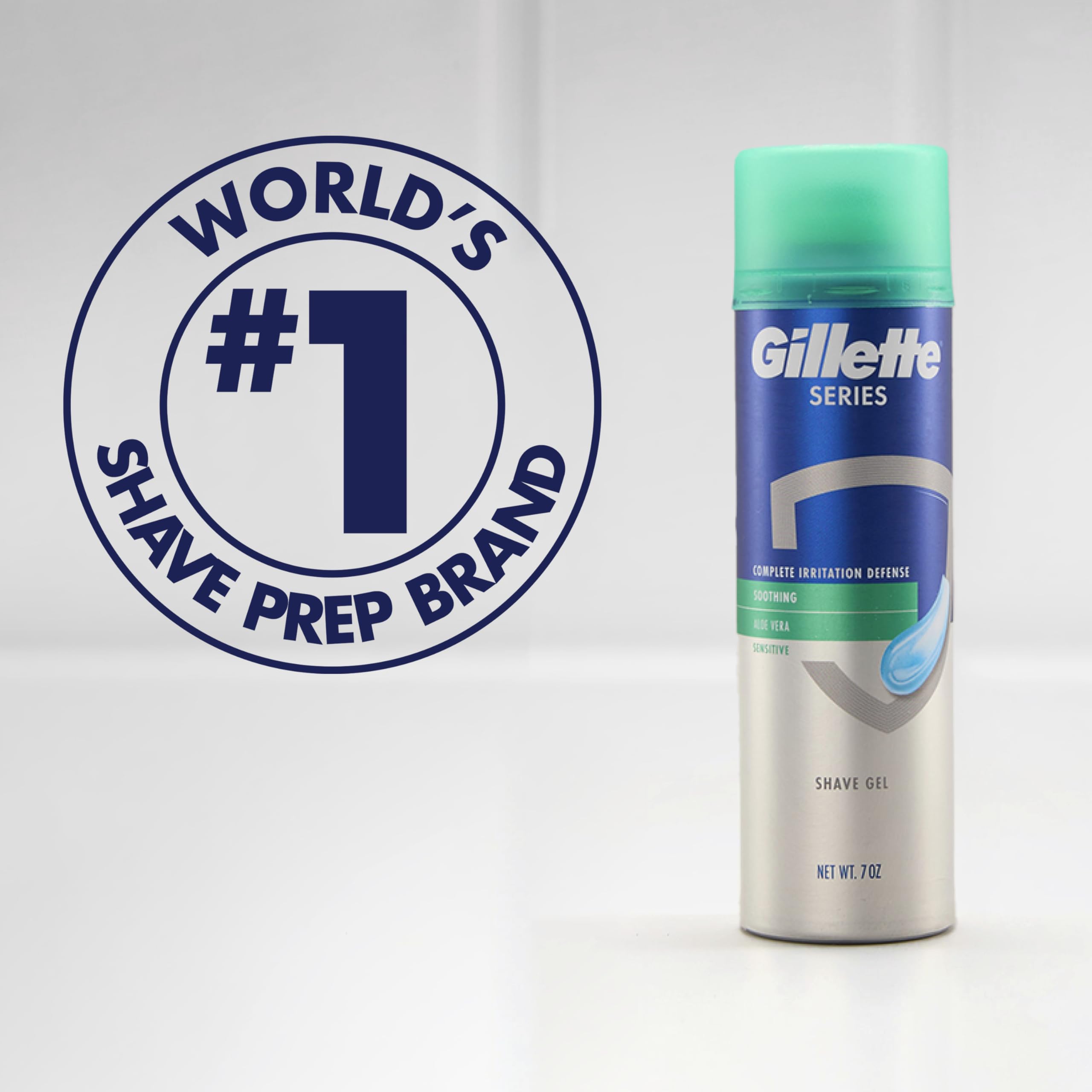 Gillette Series 3X Action Shave Gel, Sensitive Twin Pack, 7 Oz (Pack of 2)