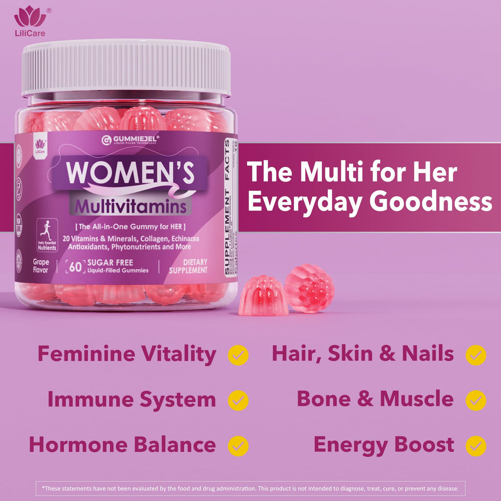 2 Pack - Womens Multivitamin Gummy, Methylated Multivitamin for Women, Biotin, Methylfolate, Iron, Collagen, Vitamins A C D, B Complex, Antioxidants for Women's Daily Support, Beauty, Immune, No Sugar