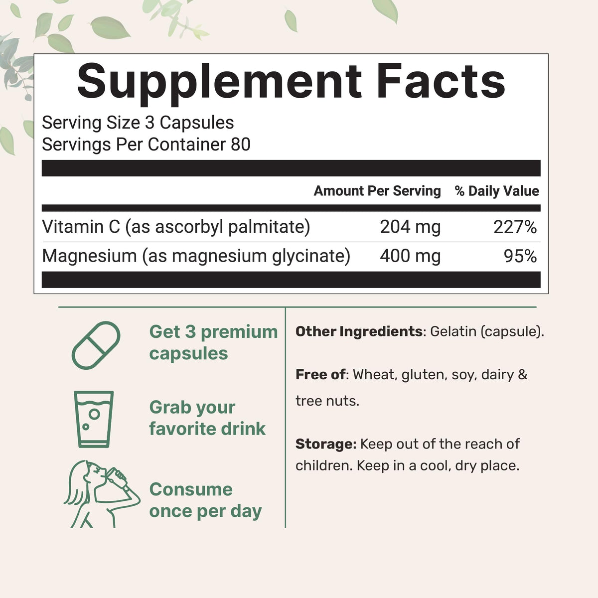 Micro Ingredients Pure Magnesium Glycinate 400mg Per Serving, 240 Capsules | Chelated Mineral Supplements with Elemental Form | Non-GMO, Filler Free