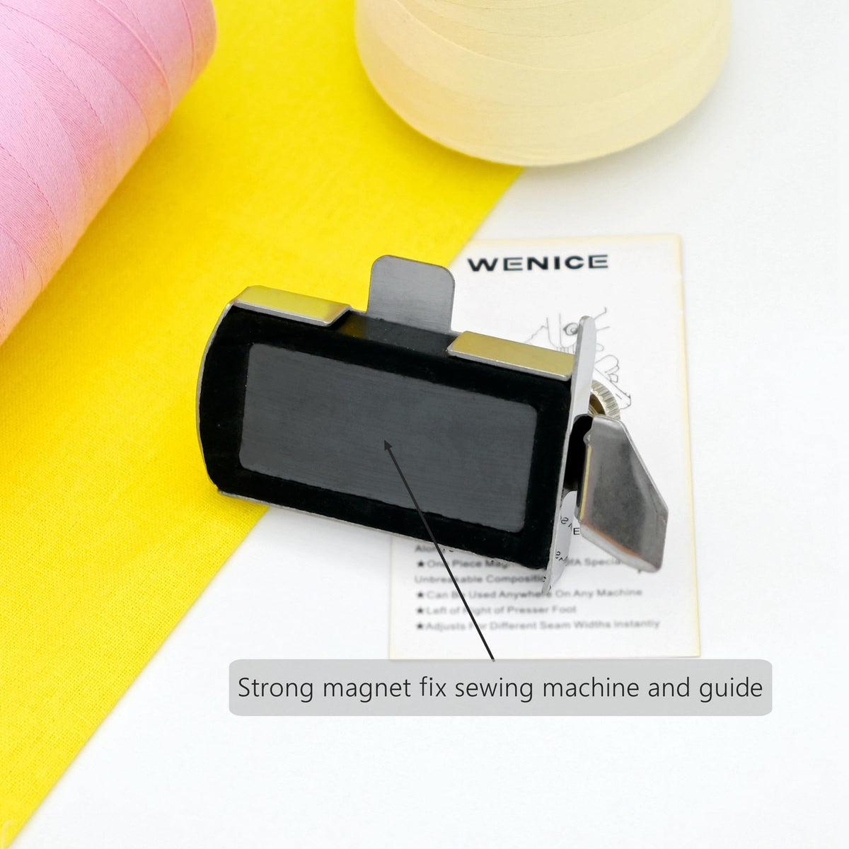 Magnetic Seam Guide for Sewing Machine,Guide Sewing Presser Foot,Seam Gauge Ruler,Universal Sewing Quilting Accessories Supplies Tools,WENICE