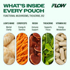 Mushroom Nootropic Pouches, 600mg Lion's Mane Reishi Cordyceps Energy Pouches for Focus and Clean Energy, Caffeine Free Sugar Free Nicotine Free, Now Made in USA (5 Cans, Wintergreen)