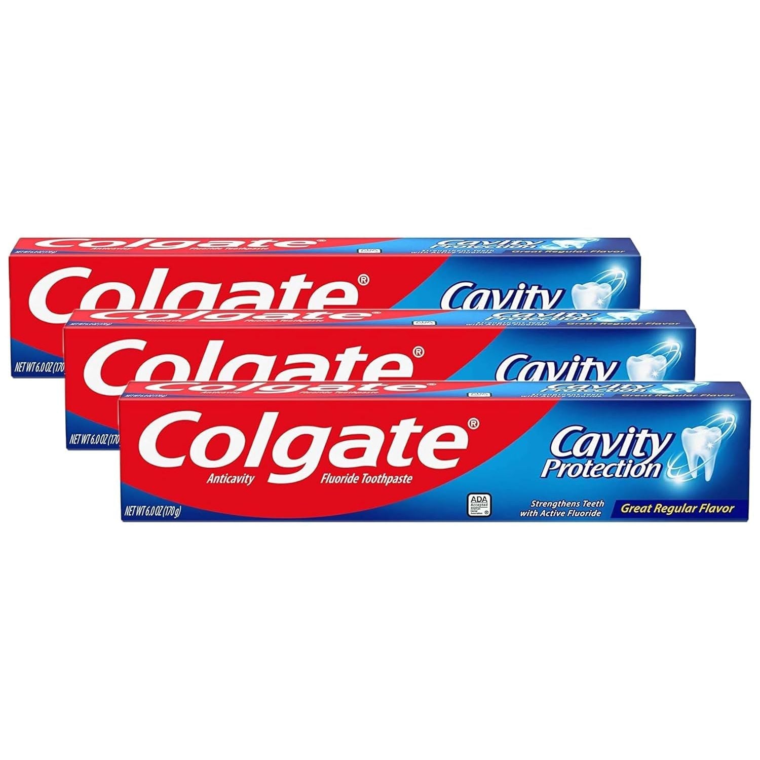 Buy now Colgate Cavity Protection Toothpaste with Fluoride, Minty Great Regular Flavor, Anti Cavity Toothpaste, 6 Oz Tube 6 Ounce (Pack of 3) Regular at indiglob india