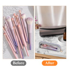 Psyqtsuary Small Clear Makeup Bag showcases a sleek design, perfect for organizing your makeup essentials. Premium imported quality.