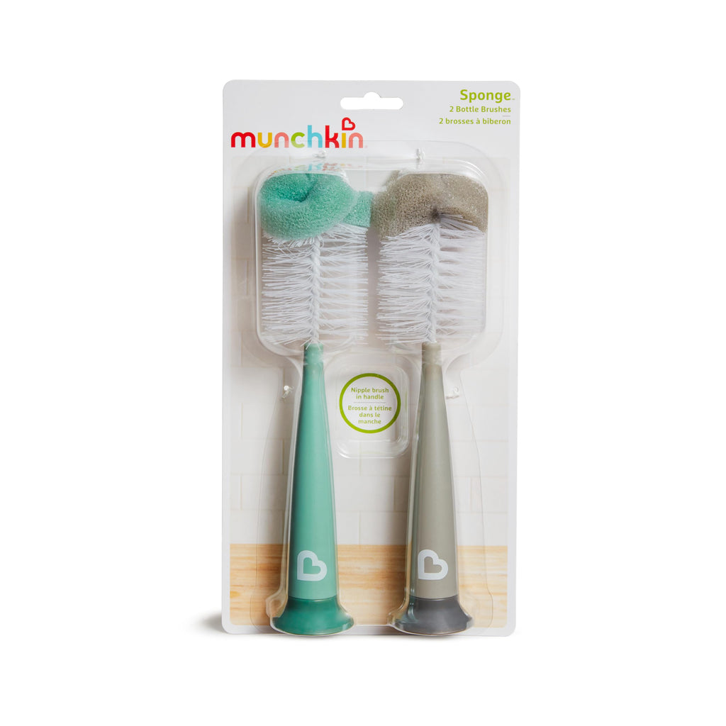 Buy now Munchkin Sponge Bottle Brush, Grey/Sage, 2 Count (Pack of 1) at indiglob india