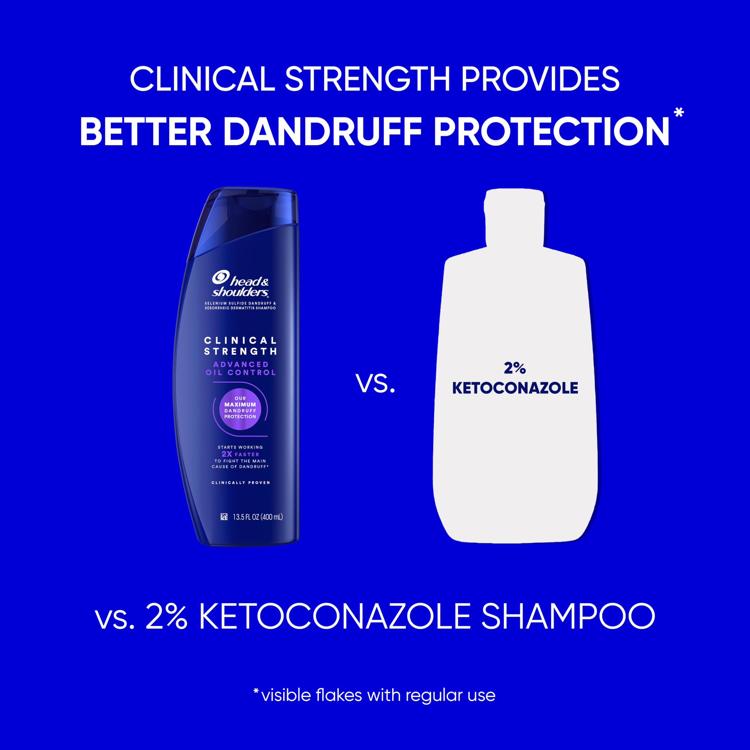 Head & Shoulders Clinical Strength Advanced Oil Control Anti-Dandruff Shampoo Twin Pack, 1% Selenium Sulfide, 13.5 fl oz Each