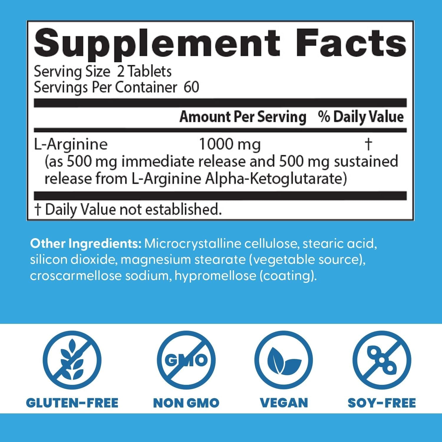 Buy now Doctor's Best Sustained Plus Immediate Release L-Arginine, Non-GMO, Vegan, Gluten & Soy Free, 500 mg, Tablet, 120 Count at indiglob india