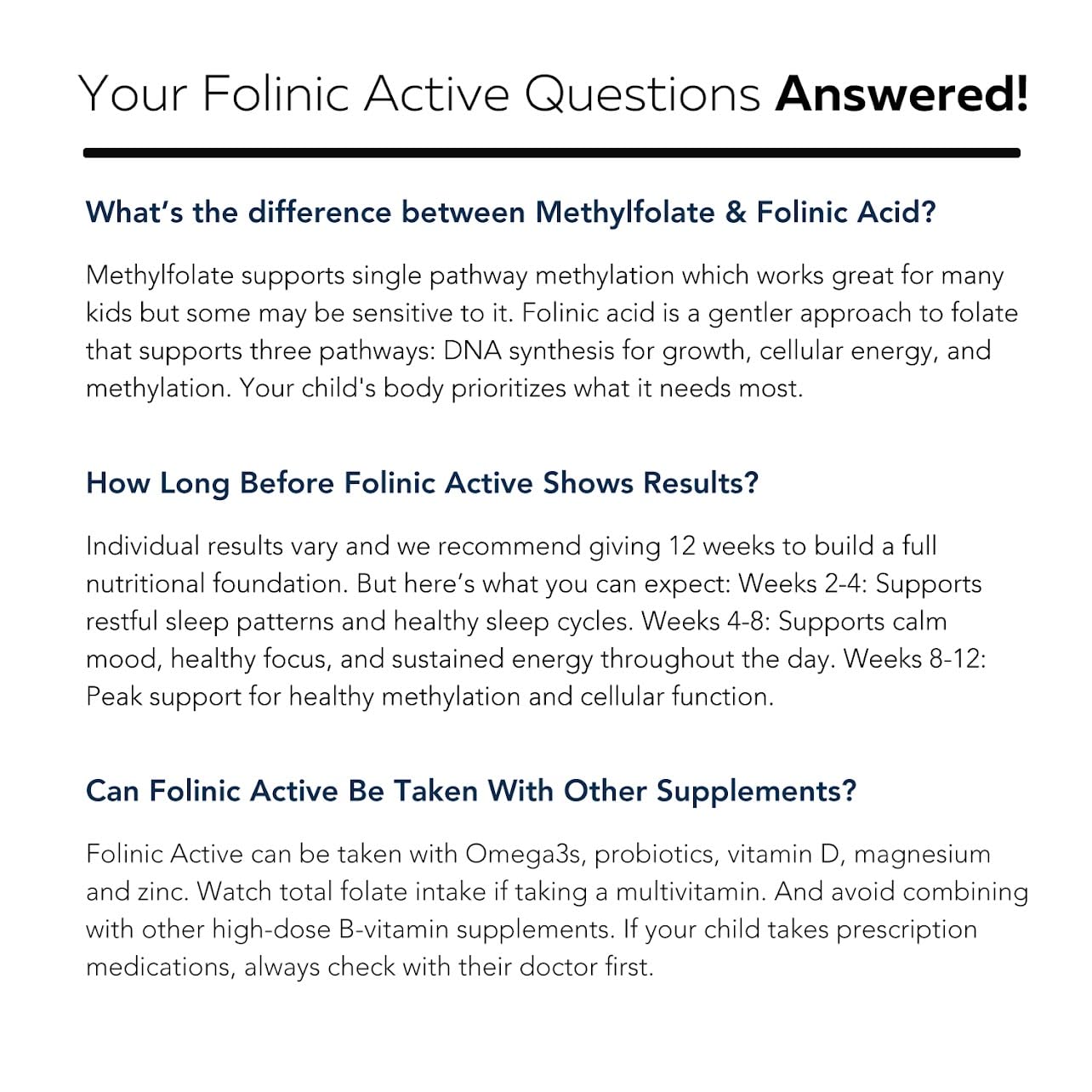 Organic FolinicActive Kids - Folinic Acid + B12, B6 & B2 Cofactors - Gentle Methylation Support for Mood, Energy & Cognition, Age Adjustable Dosing for Kids 1-18, Non GMO, Vegan, Berry Flavor (60mL)