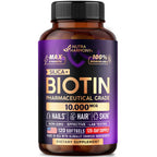 Biotin 10000mcg + Silicon - Pharmaceutical Grade Biotin - 120 Softgels | Biotin Supplement for Hair Growth Support, Skin & Nails for Women - Max Strength & 100% Bioavailability - 120-Day Supply
