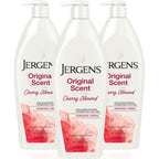 Jergens Cherry Almond Hand & Body Lotion, Dry Skin, 32 fl oz | Fast-Absorbing Moisturizer, Vitamins E, C & B5, Softens Dry Skin, Dermatologist Tested, Cherry Almond Scent