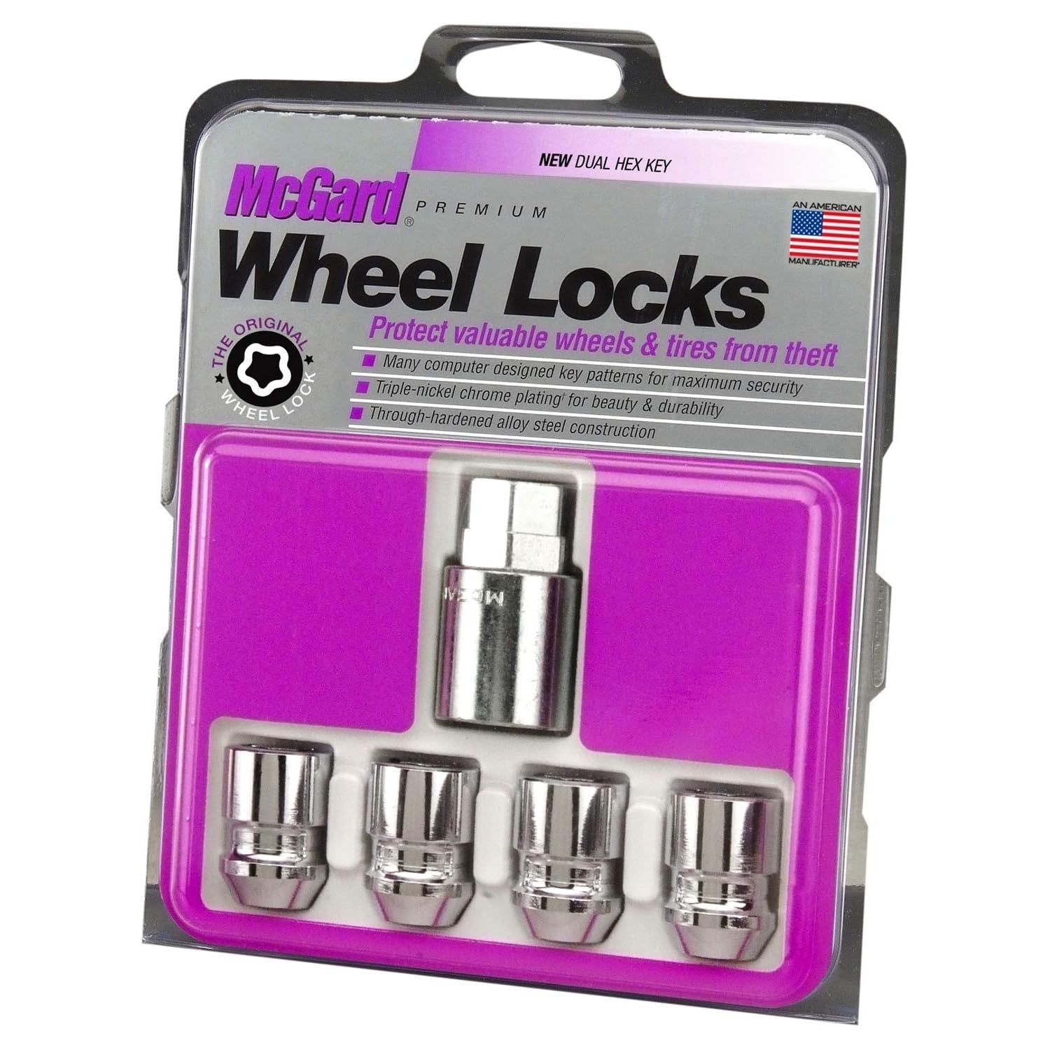 Buy now McGard 24157 Chrome Wheel Lock Set, Cone Seat, M12x1.5 Thread, 13/16 Key Hex Default at indiglob india