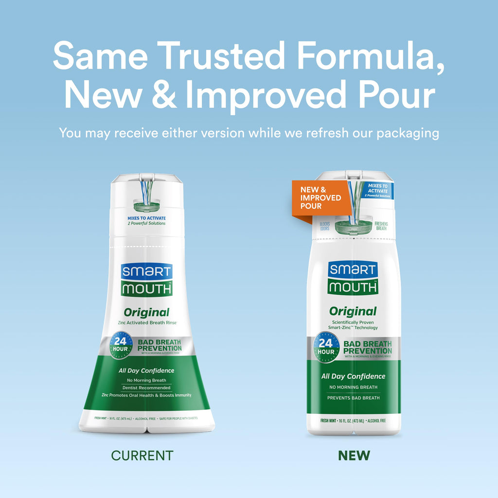 SmartMouth Original & Clinical Zinc Activated Mouthwash Bundle, Mint