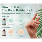 ALGAECAL Bone Builder Pack, Calcium + Strontium for Bone Density, 1 Month | Plant calcium (720mg) plus strontium, D3 (1600IU), K2 (100mg), magnesium (350mg) & 16 nutrients for bone density support.