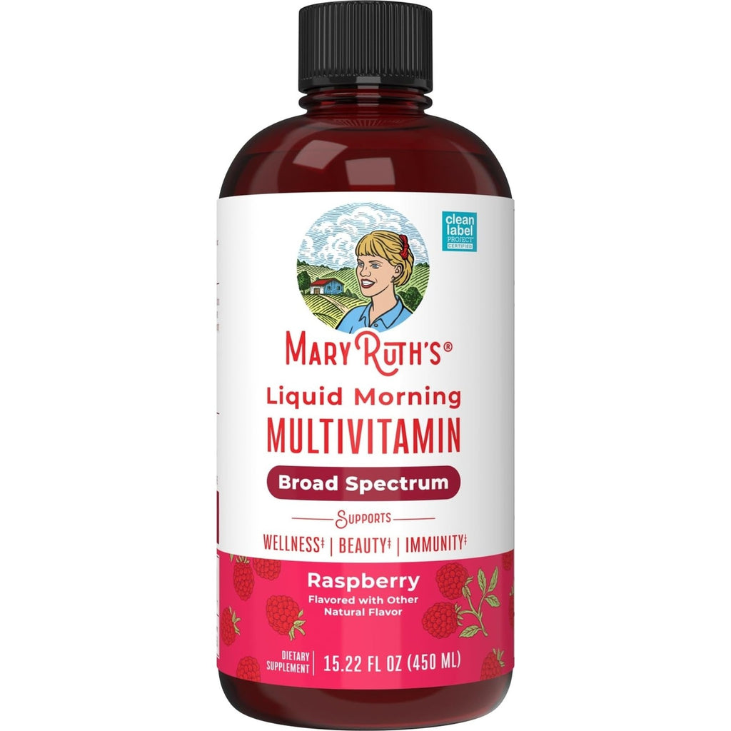MARYRUTH'S Liquid Morning Multivitamin for Women, Men & Kids, 32 Servings | Vitamin A C D E B6 B12 Biotin Zinc, Beauty, Vegan, Non-GMO, Gluten Free