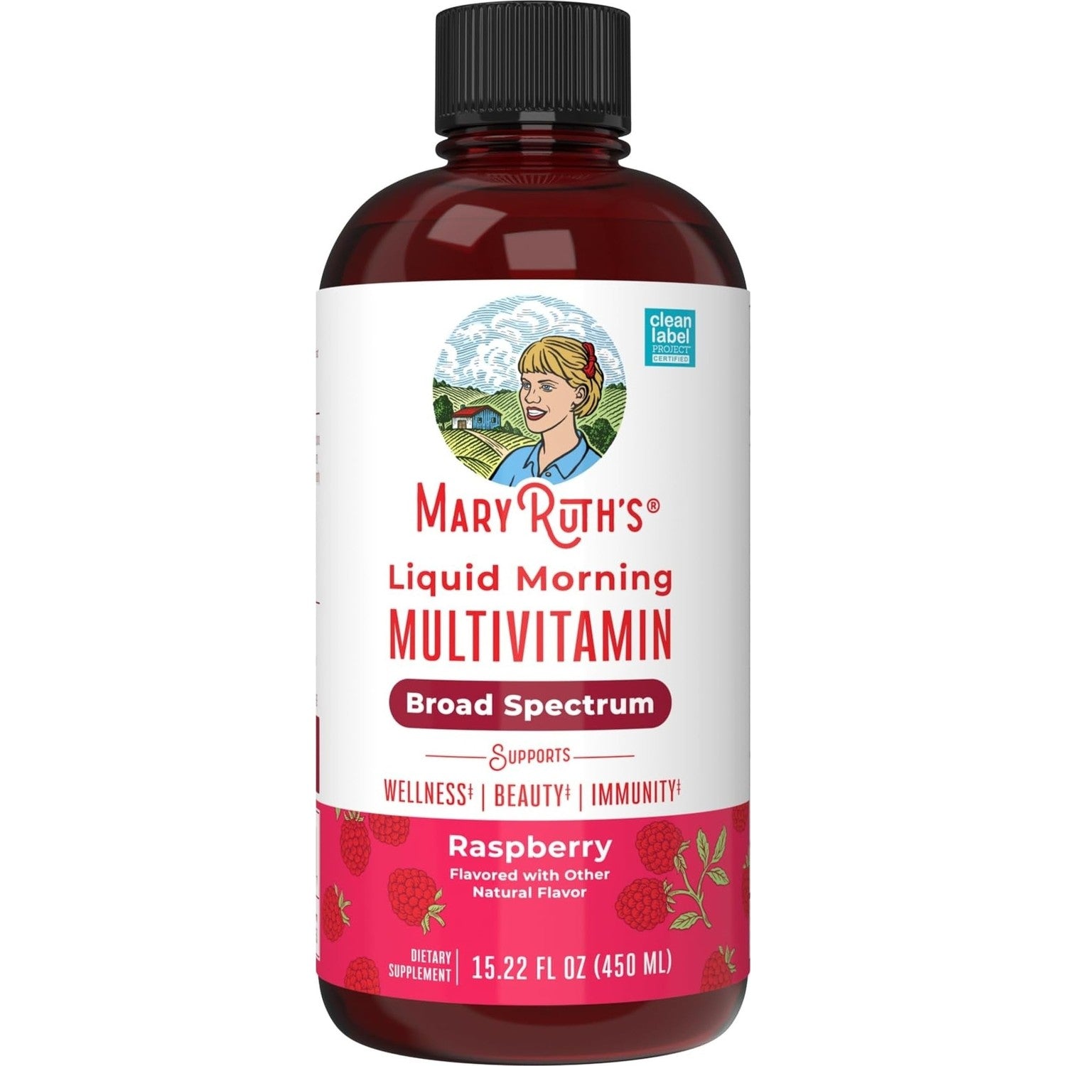 MARYRUTH'S Liquid Morning Multivitamin for Women, Men & Kids, 32 Servings | Vitamin A C D E B6 B12 Biotin Zinc, Beauty, Vegan, Non-GMO, Gluten Free