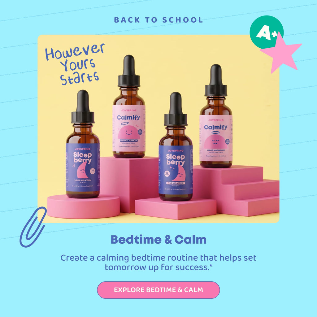 JoySpring SleepBerry Kids Melatonin 3mg Drops, Berry, 1 fl oz, 30 Ct | With L-theanine and Vitamin D plus soothing botanicals, supports calm, restful nights, non-habit forming, sugar-free