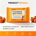 Persimmon Deodorant Wipes - Long-Lasting Odor Control - Fragrance-Free