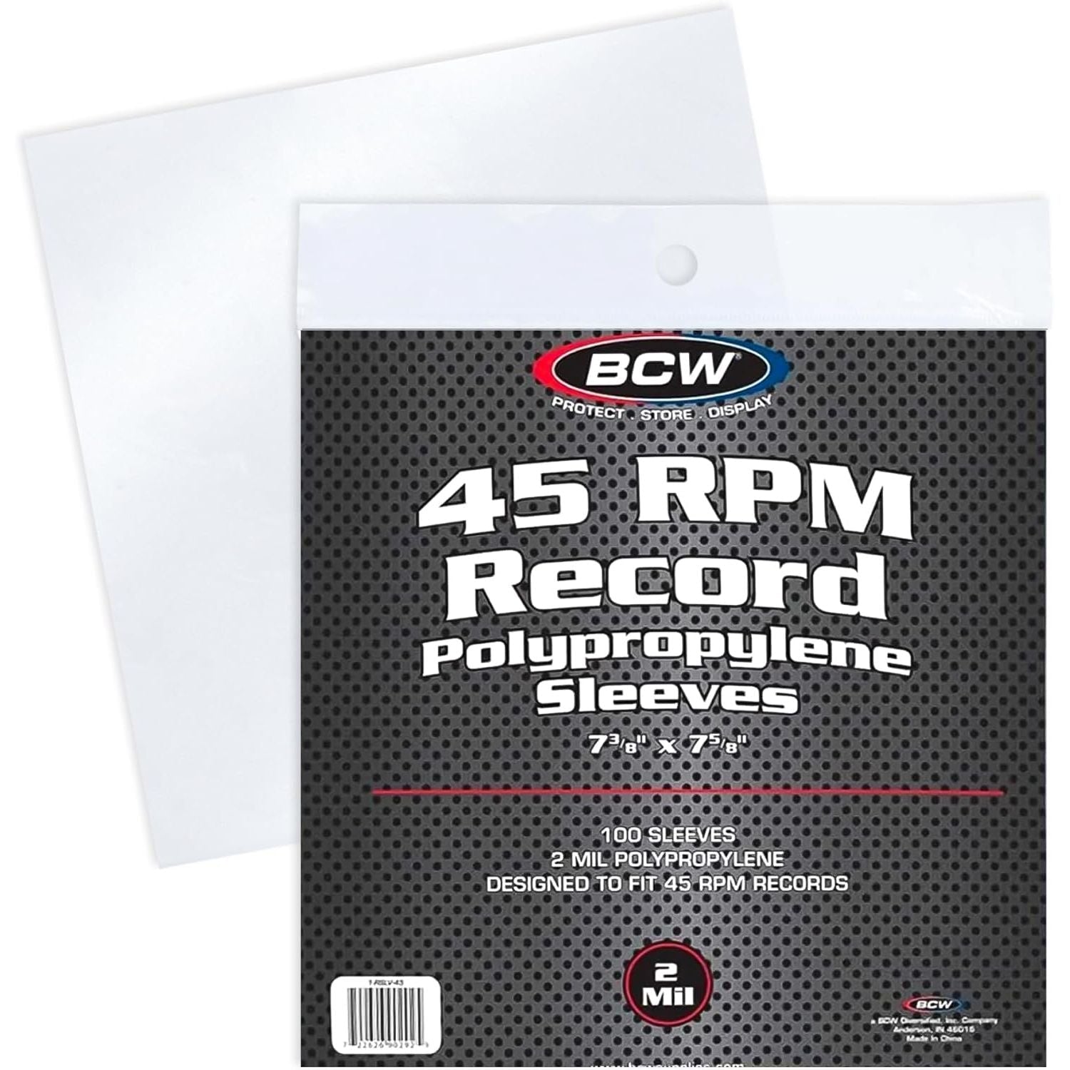 Buy now BCW 45 RPM Record Sleeves - 100 Count | Fits Standard 7 Inch Single 45s | Snug-Fit 2 Mil Polypropylene Outer Sleeves | Archival Plastic Covers for Vinyl Record Storage and Protection 1 Pack at indiglob india