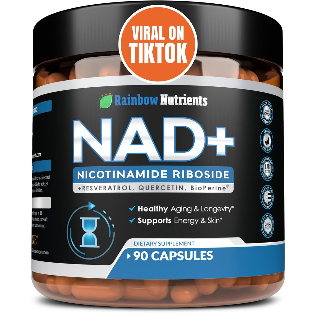 2010 MG NAD+ Supplement- Nicotinamide Riboside, Resveratrol, Quercetin & BioPerine® (High Absorption)- Natural NAD Booster for Anti-Aging, Cellular Energy, Skin- For Women & Men- 90 V Capsules