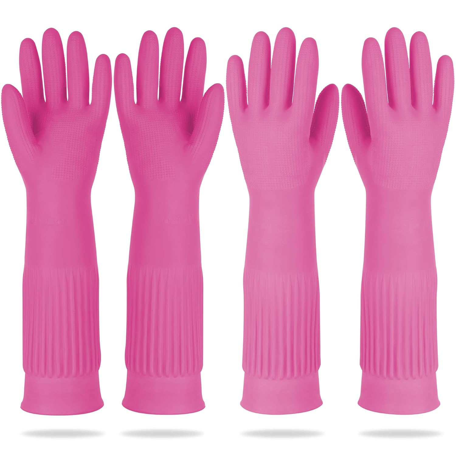 Buy now Mamison 2 Pairs Reusable Waterproof Household Dishwashing Cleaning Rubber Gloves, Non-Slip Kitchen Glove (Pink, Medium (Pack of 2)) XXL (Pack of 2) Pink at indiglob india