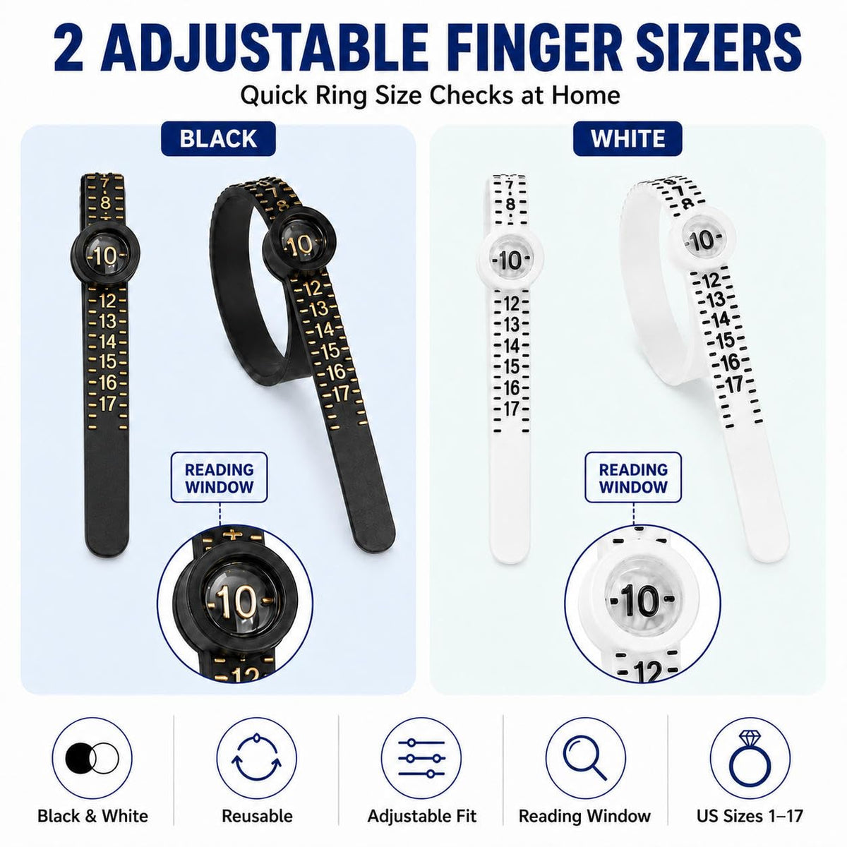 NIUPIKA Ring Sizer Measuring Tool Ring Mandrel Ring Measurer Ring Sizing Kit Measure Finger Size Measurement Tool Set Metal Gauge US Size 1-13 Jewelry Sizers Kit of 27 Pieces