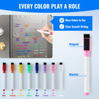 Large Acrylic Magnetic Calendar for Refrigerator, 2in1 Clear Fridge Calendar, Monthly Planning Board with to Do List, for Businees Meetings/Grocery List, 8 Color Markers -14.5''*11.5''