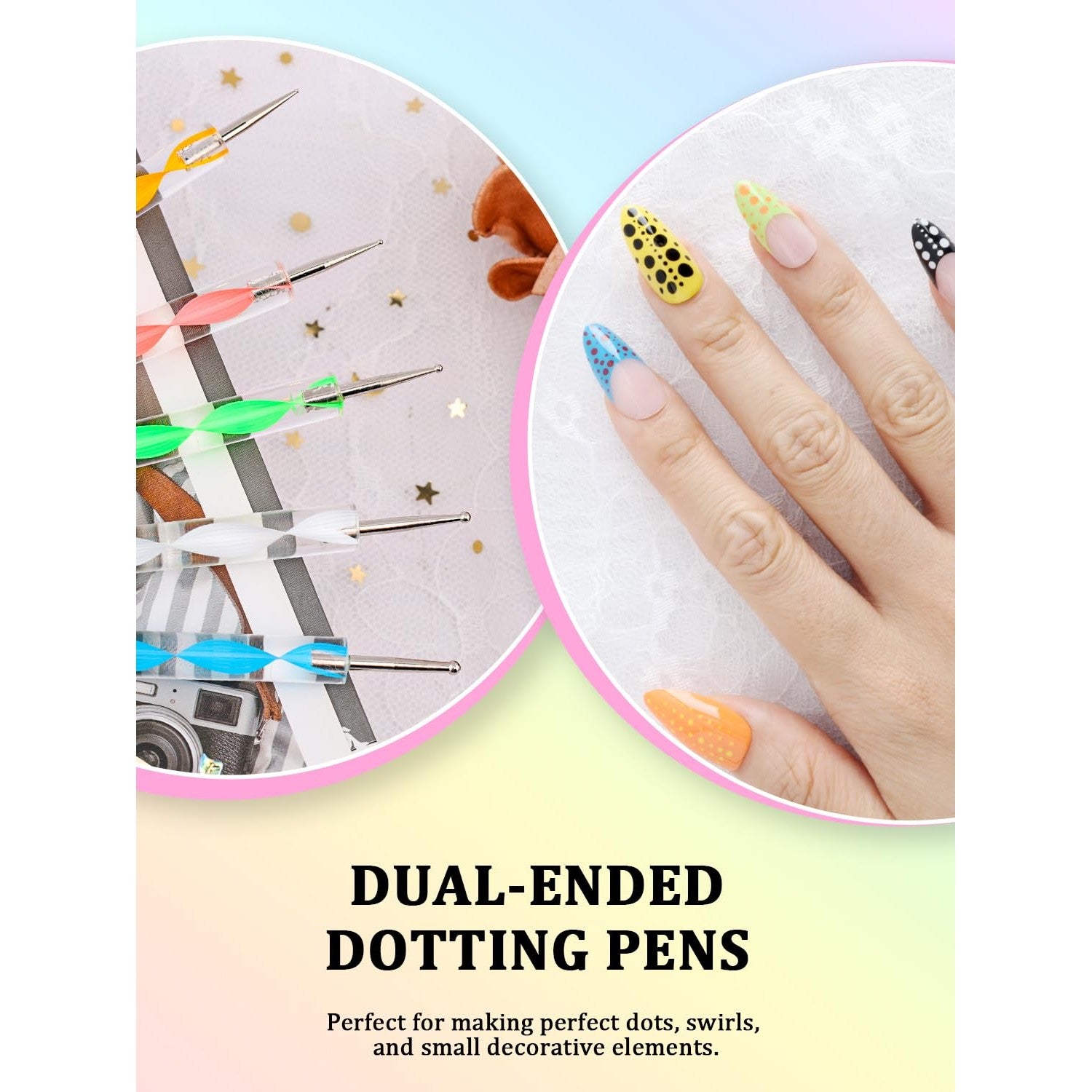 YOOVR 28-In-1 Nail Art Tools with Nail Stand Holder for Press on Painting | Nail Art Brushes, French Tip Liner Brushes, Dotting Tools, Must Have Design Tools Supplies for Nail Tech & Beginners (Pink)