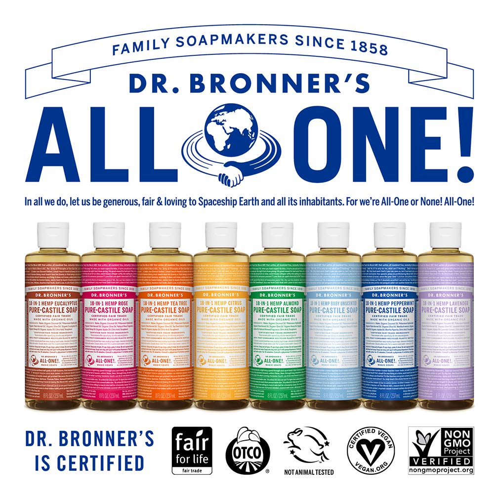 Buy now Dr. Bronner's - Pure-Castile Liquid Soap (Citrus, 8 ounce) - Made with Organic Oils, 18-in-1 Uses: Face, Body, Hair, Laundry, Pets and Dishes, Concentrated, Vegan, Non-GMO at indiglob india