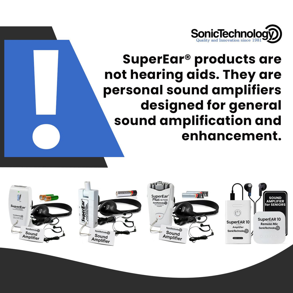 SuperEar SE5000 Hearing Amplifier for Seniors, Sound Amplifier, Headphones
