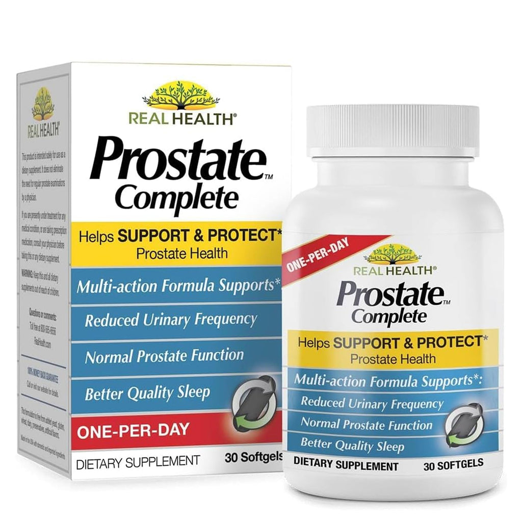 Real Health Prostate Complete, Saw Palmetto Formula - 30 Count (2 Pack) | Prostate Health Supplements for Men, Formula for Healthy Bladder and Urinary Support, with Lycopene, Resveratrol, Selenium