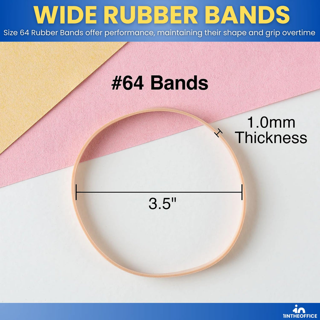 Thick Rubber Bands, Heavy Duty Rubber Bands, Beige, Size 64, 380Pack