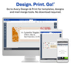 Avery Printable Shipping Labels with Sure Feed, 3-1/3" x 4", White, 150 Blank Mailing Labels (5264)