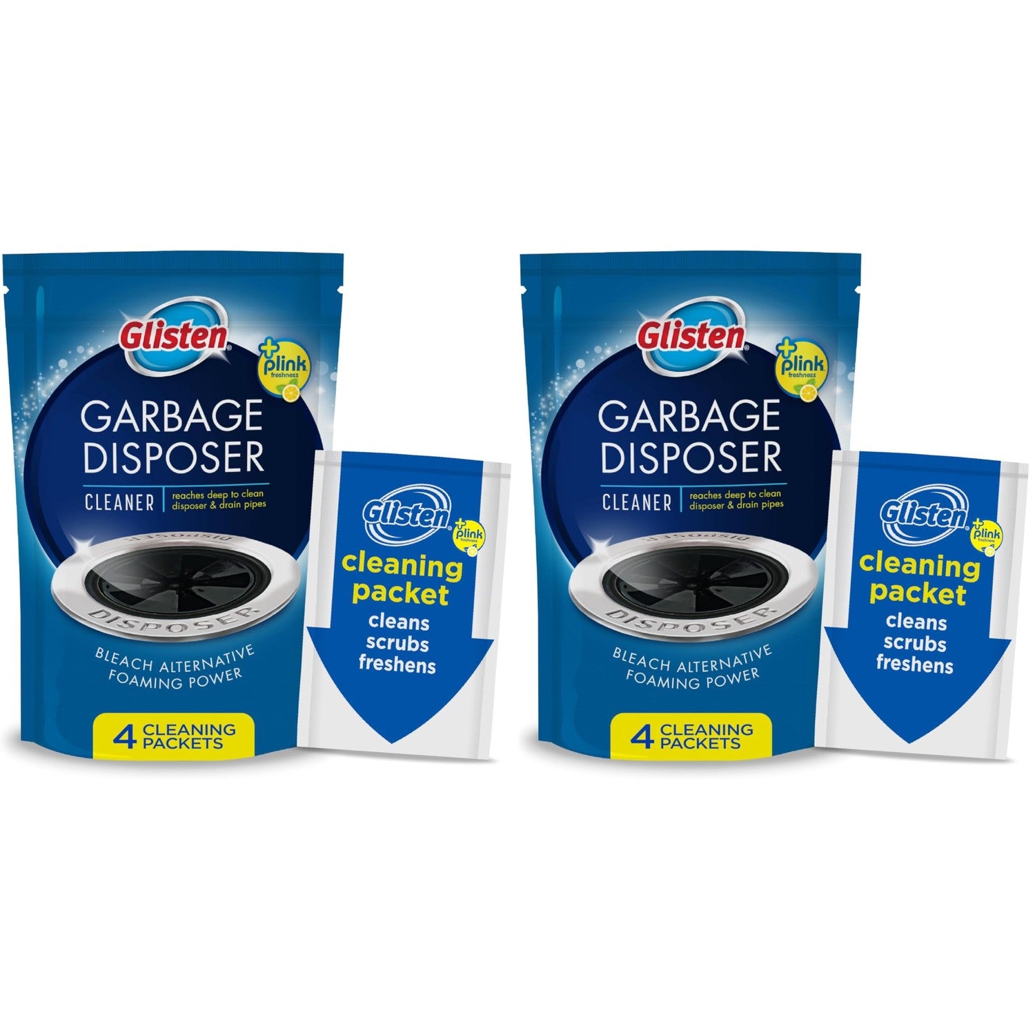 Buy now Glisten Garbage Disposer Cleaner and Freshener, Sink Disposal Odor Eliminator with Foaming Action, Lemon Scent, Made in the USA, 4 Packets 4.9 Ounce (Pack of 2) Bagged at indiglob india