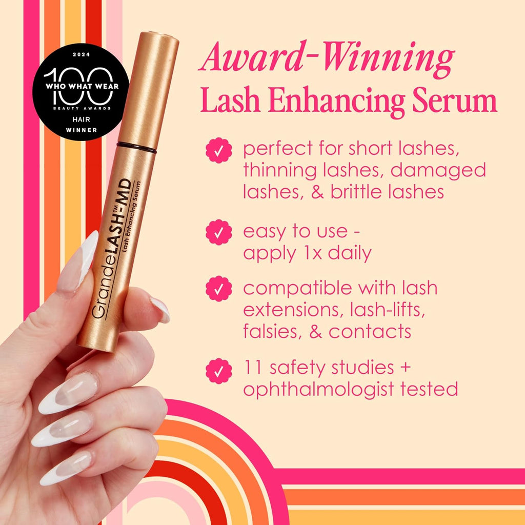 Buy now Grande Cosmetics GrandeLASH-MD Lash Enhancing Serum - Peptide & Vitamin Infused Formula for Longer, Thicker, Fuller Looking Lashes - Ophthalmologist Tested, Cruelty-Free at indiglob india