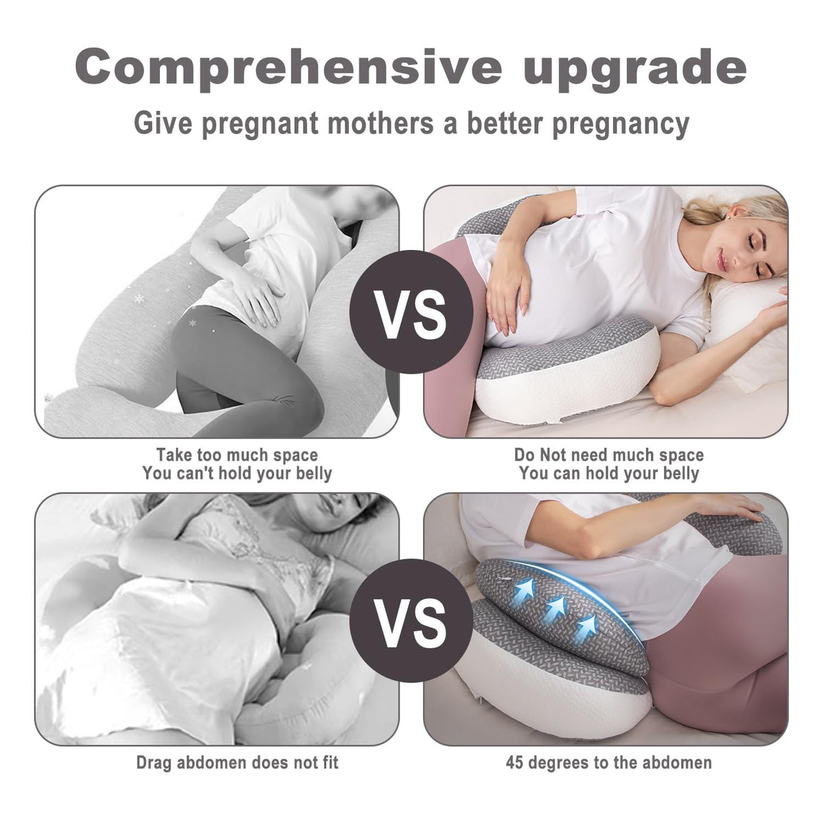 Chilling Home Portable Pregnancy Pillow, W Shaped Pregnancy Wedge Pillow