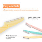 Tinkle Dermaplaning Tool 6ct, Dermaplane Razor for Women, Safe and Easy Peach Fuzz Remover, Eyebrow Trimmer with Protective Cover, Stocking Stuffers
