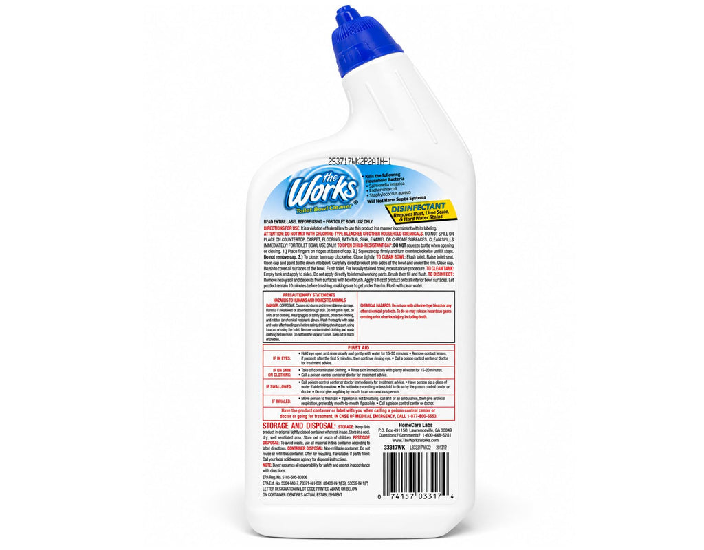 The Works Toilet Bowl Cleaner (2) bottles 24oz each