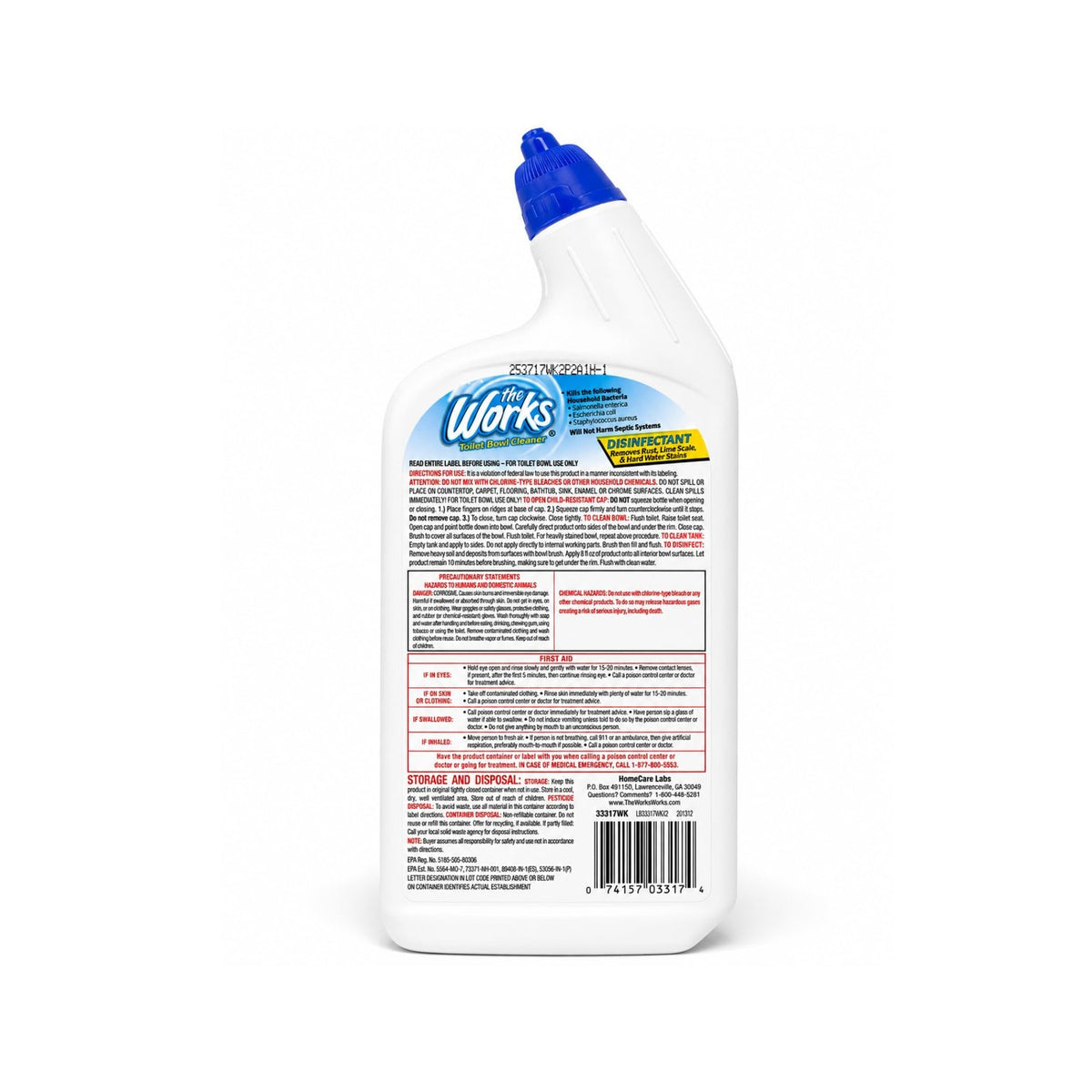 The Works Toilet Bowl Cleaner (2) bottles 24oz each