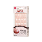 Buy now Kiss Salon Acrylic Nude French 28 Count Medium Length Flat (Pack of 6) at indiglob india