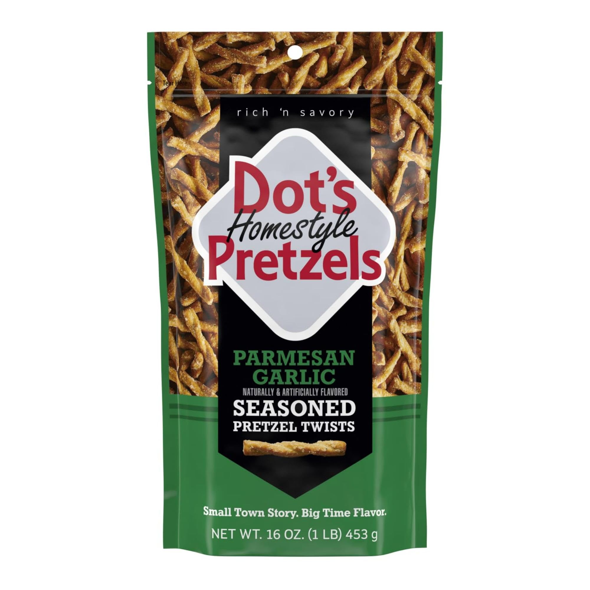 Buy now Dot's Pretzels Original Seasoned Pretzel Twist Snack, 16oz Grocery Sized Bag Parmesan Garlic at indiglob india