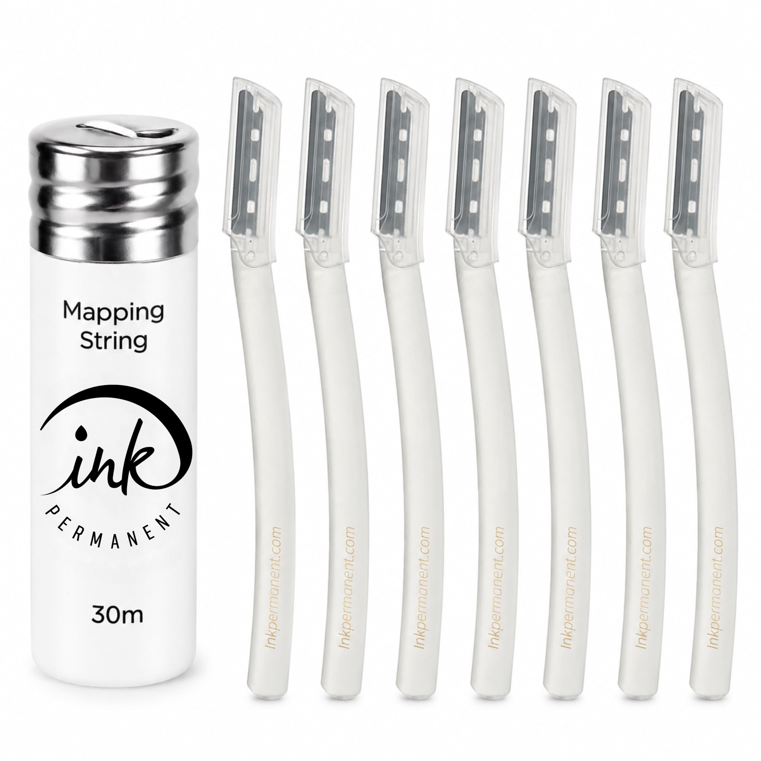 Ink Permanent Brow Mapping String, Black, 100 Ft Pre-Inked Thread for PMU | 100 ft black pre-inked mapping thread helps mark clean brow guide lines for shaping, symmetry checks, PMU and microblading.
