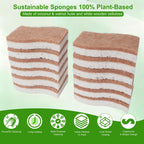 Sponges Kitchen – 12-Pack, Natural sponges for Dishes S-Shaped Dual-Layer for Pots, Pans, Tableware, Durable & Comfortable Grip for Everyday Cleaning