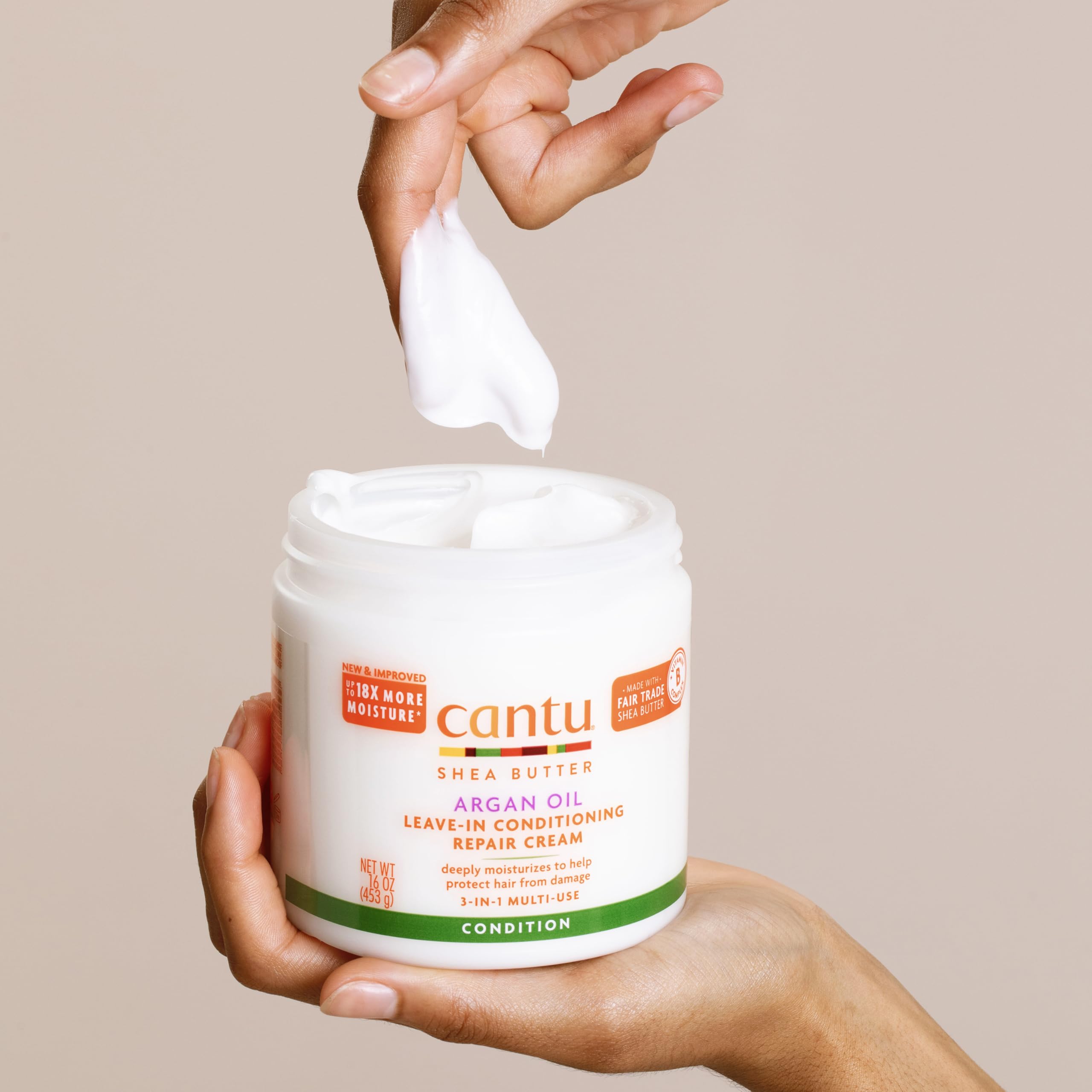 Cantu Argan Oil Leave in Conditioning Repair Cream, 16 Ounce