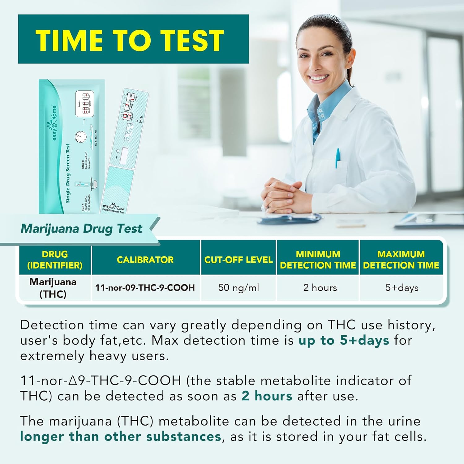 Buy now Easy@Home Marijuana Drug Test Kit for Urine - THC Tests for Home Use (10 Pack), Weed Detox Testing Kits with 50 ng/ml Cutoff Level, #EDTH-114 at indiglob india