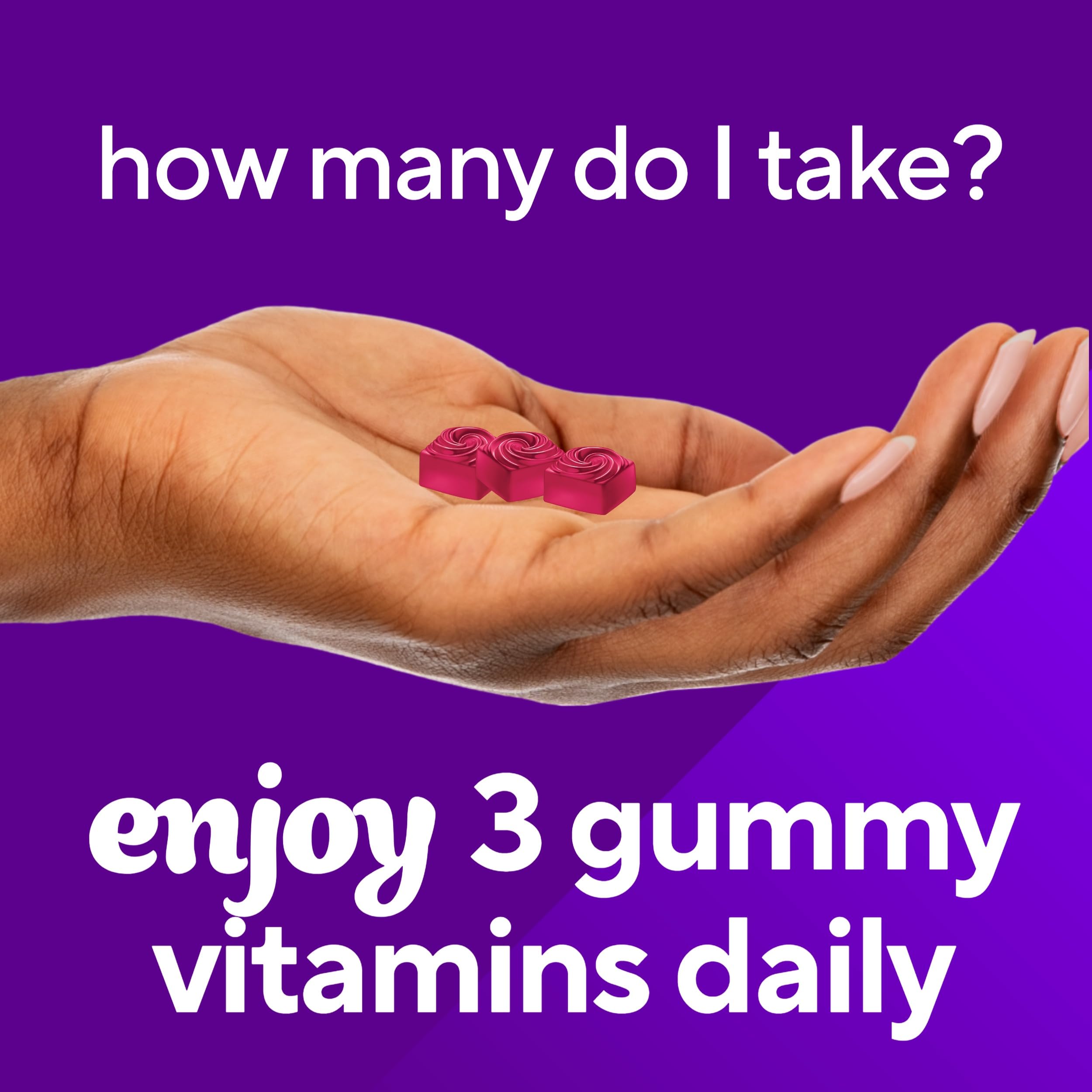 Vitafusion Hair Skin and Nails Vitamins | Biotin 5000mcg | 135 Gummies | for Women and Men | Berry Flavor | Gluten-Free Adult Gummy Multivitamin Supplement