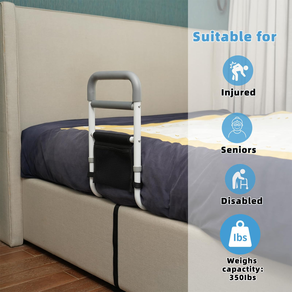 Bed Rails for Elderly Adults Safety, 350LBS Heavy Duty Grab Bar
